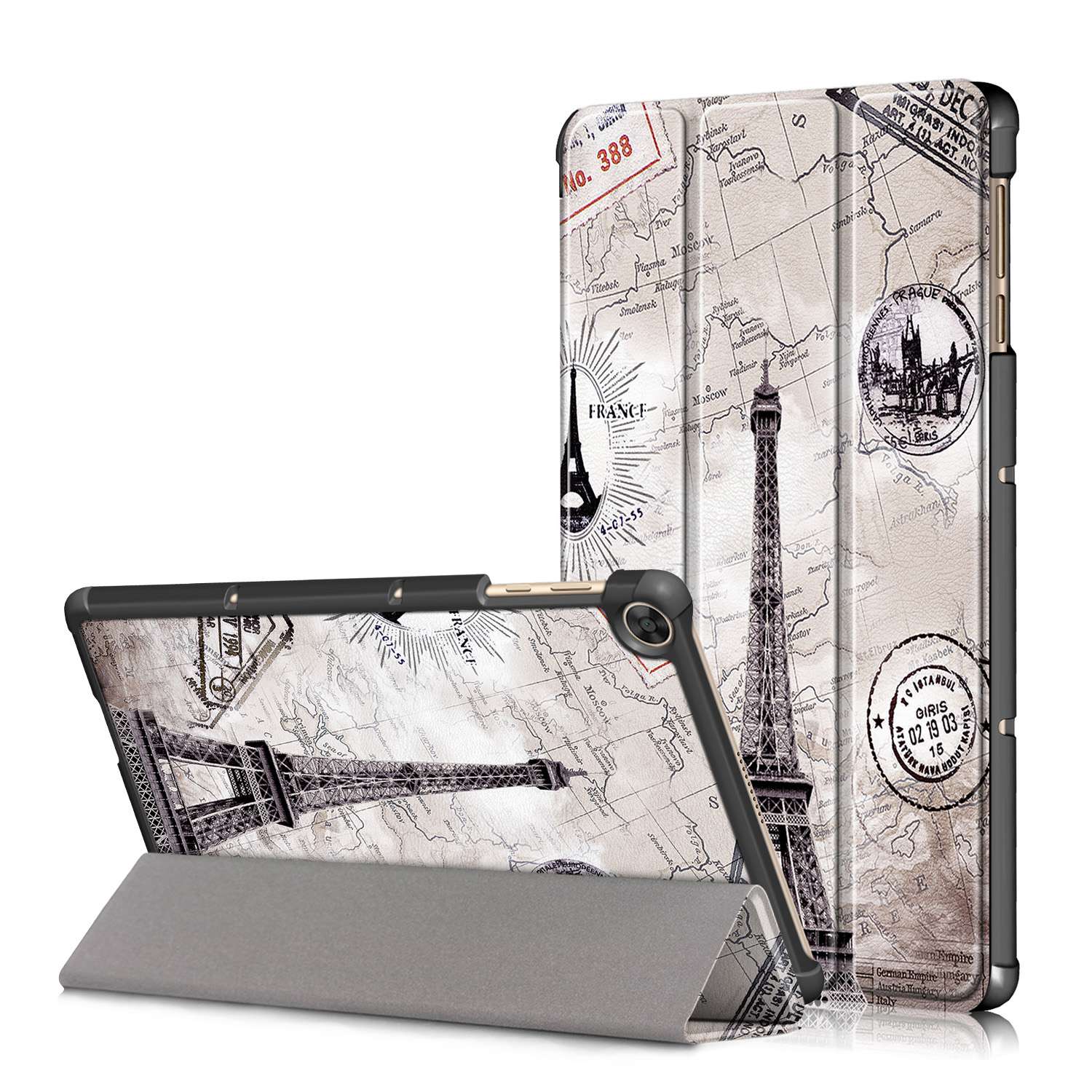 

Für Ehrenpad X8 / X8 Lite / Huawei Matepad T 10 Musterdruck PU Leder Trifold Stand Cover Fall-sicht Tablet Schutzhülle - Vintage -turm, Honor Pad X8