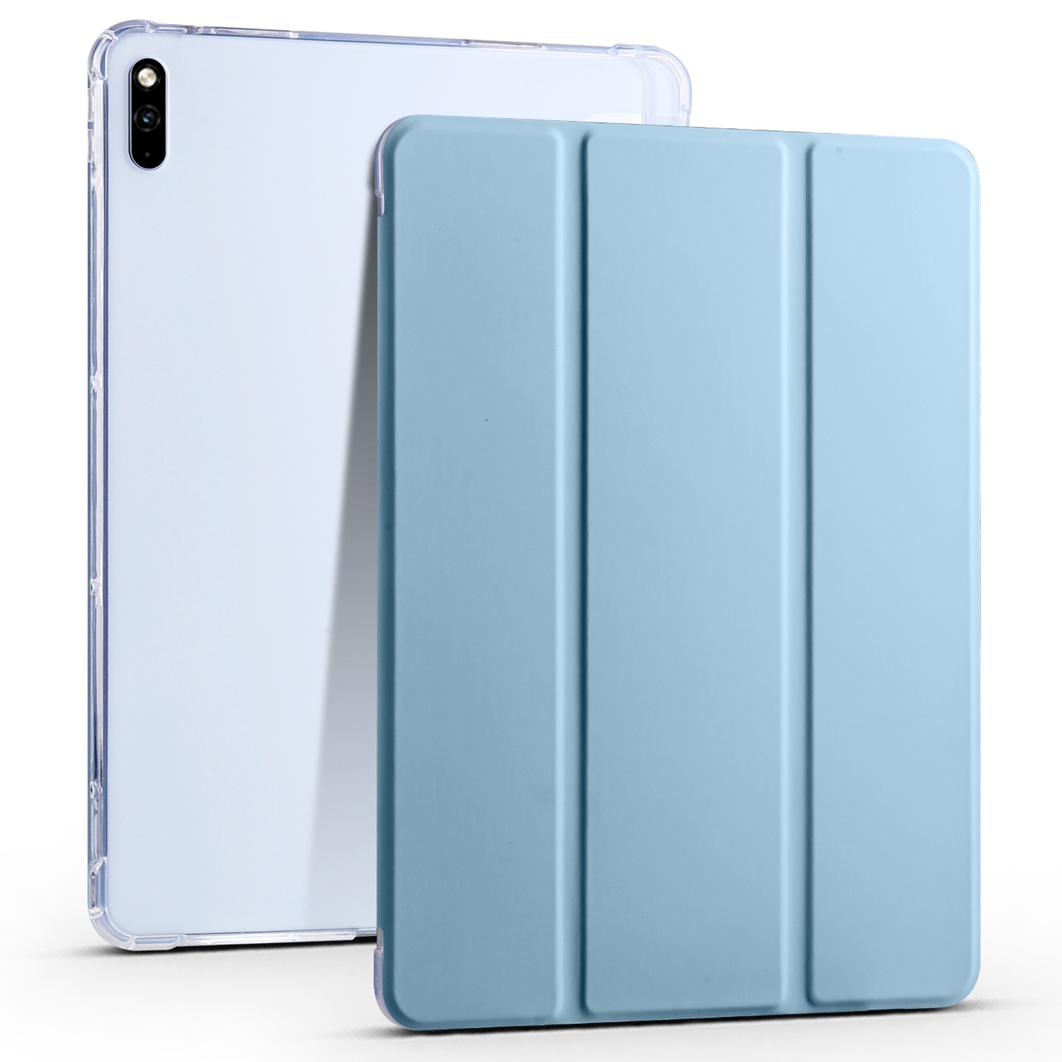 

Für Huawei Matepad 10.4 (2022) /(2020) Tri-Fold Stand Tablet Cover PU Leder Auto Sleep / Wake Smart Case Mit Bleistifthalter - Baby Blau, Huawei MatePad 10.4 (2022)