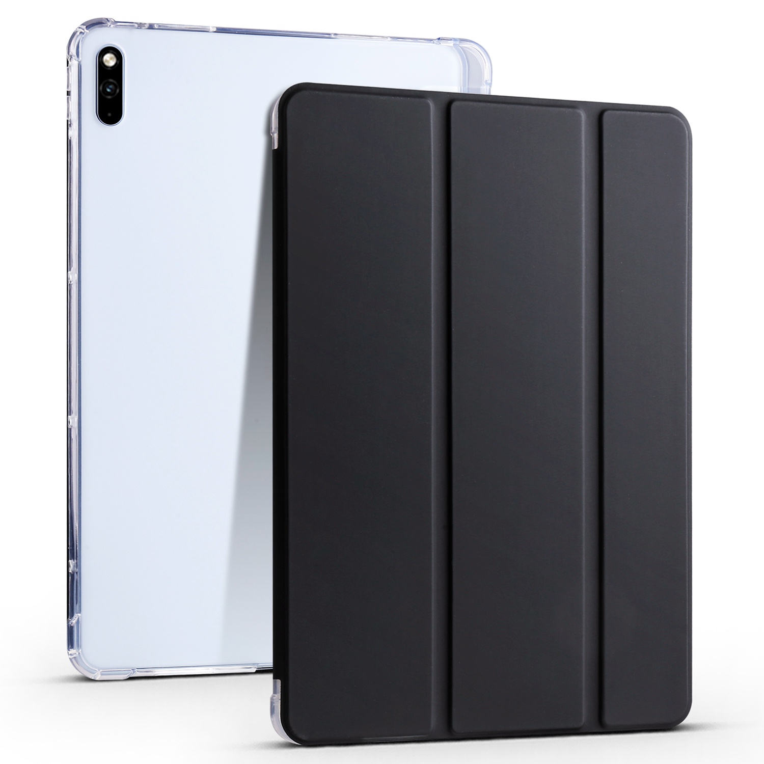 

Für Huawei Matepad 10.4 (2022) /(2020) Tri-Fold Stand Tablet Cover PU Leder Auto Sleep / Wake Smart Case Mit Bleistifthalter - Schwarz, Huawei MatePad 10.4 (2022)