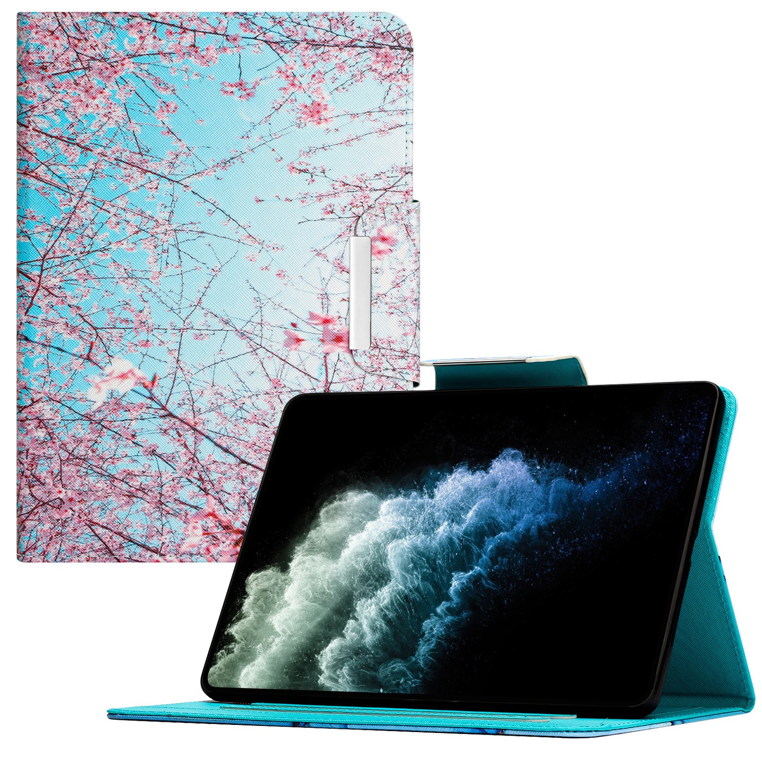 

Musterdruck PU Leder Hülle Für Lenovo Pad Pro 2022 Cross Textur Anti-rutsch-tablet-hülle Stehlblatt Folio Cover Mit Kartenhalter - Sakura, Lenovo Pad Pro 2022