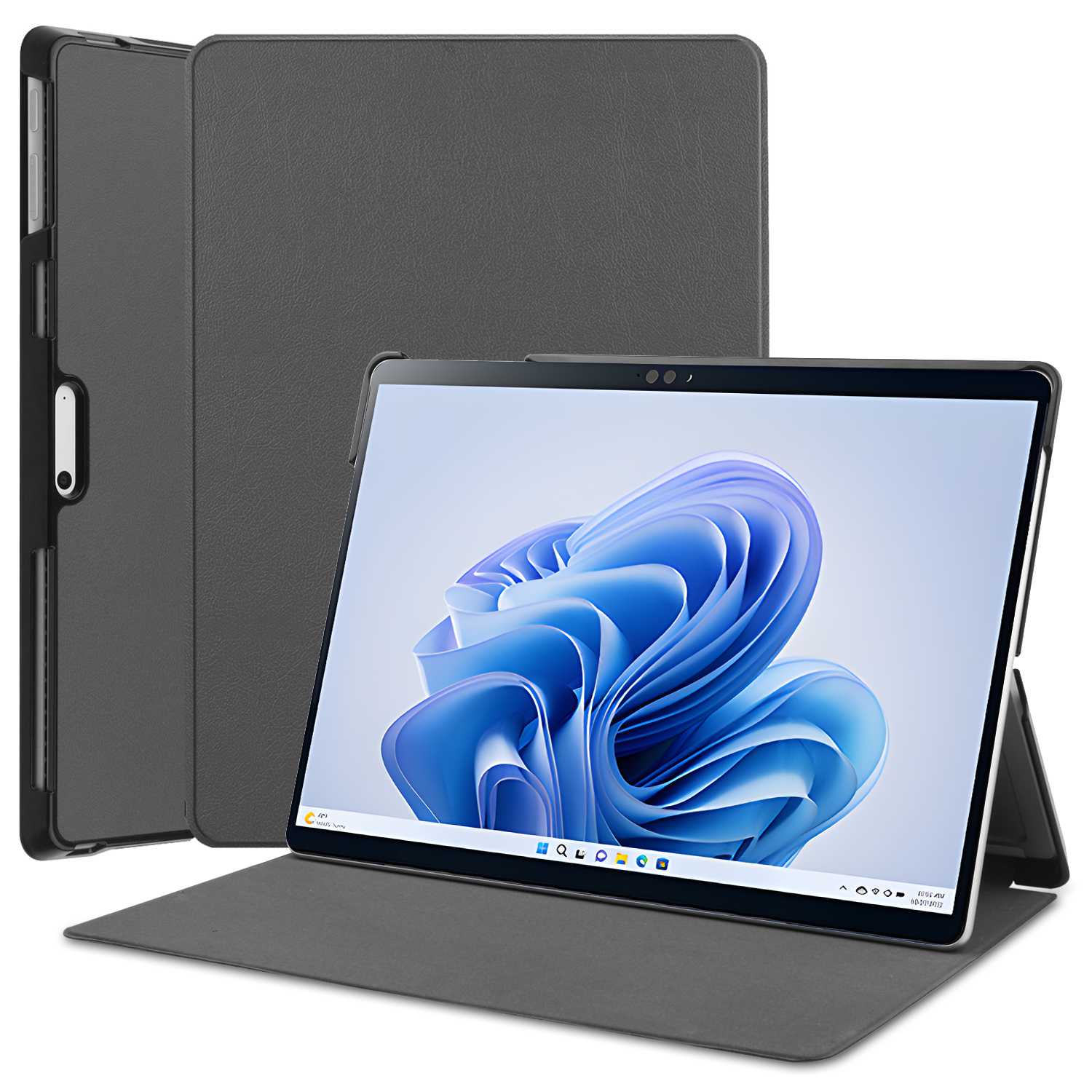 

Für Microsoft Surface Pro 9 PU Leder Faltbarer Standabdeckung Voller Schutzschutzgehäuse - Grau, Microsoft Surface Pro 9