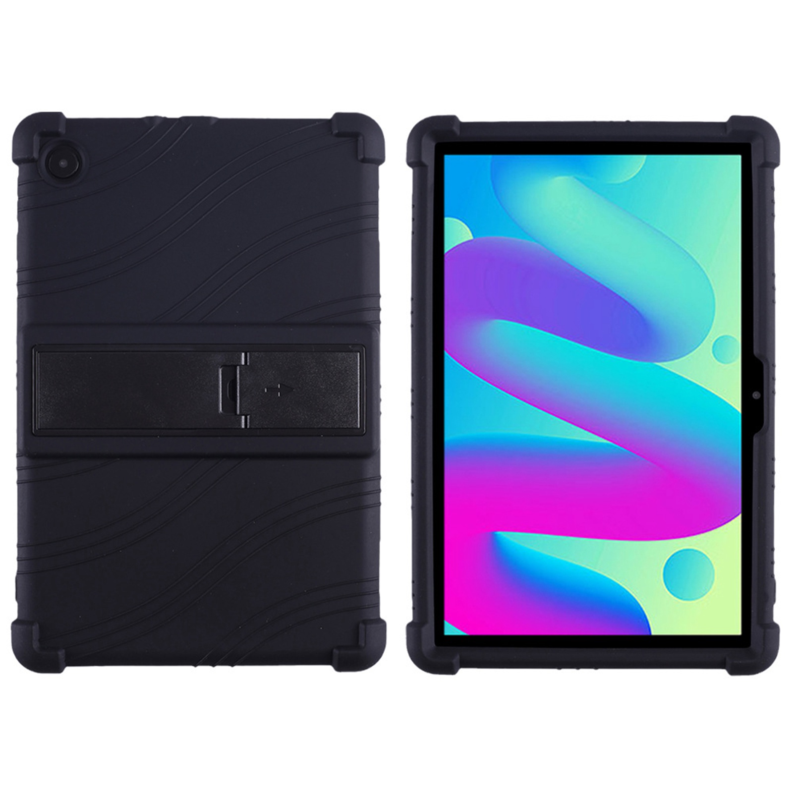 

Für TCL Tab 10L / Tab 10 HD 4G Weichhaut Silikon Schutzhülle Honigkamm Multi-winkel-kickstand-tablet-abdeckung - Schwarz, TCL Tab 10L