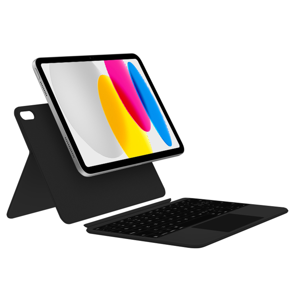 

Для Ipad 10.9 (2022). Съемный Блюэтут-клавиатура Case Cute Leather Tablet Cover Anti-Fall Беспроводная Клавиатура Защитника - Черный, iPad 10.9 (2022)
