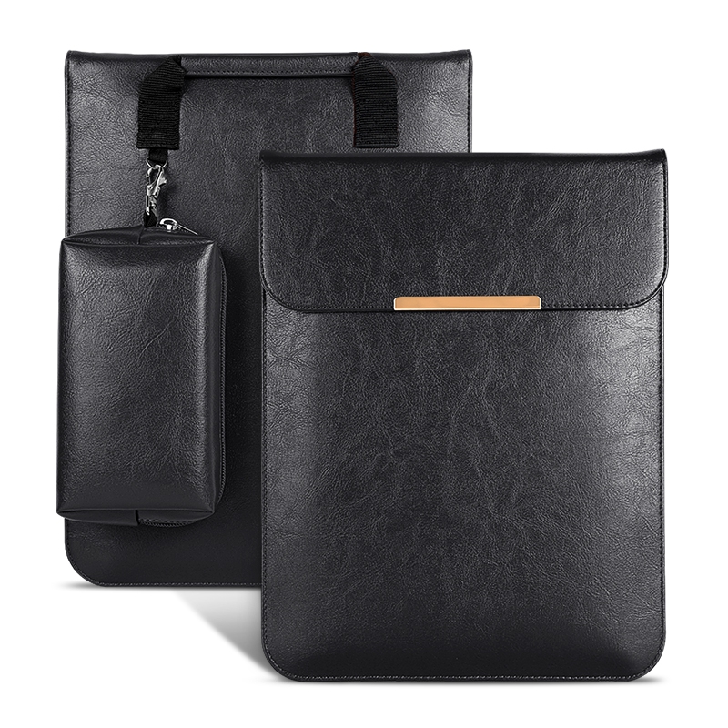 

2pcs / Setzen Sie Für 13 Zoll Laptop -hülle Weiche Auskleidung Magnetverschluss PU Leder Notebook Tragetasche + Kleine Tasche - Schwarz, Macbook Pro 13 inch with Retina Display (2012)