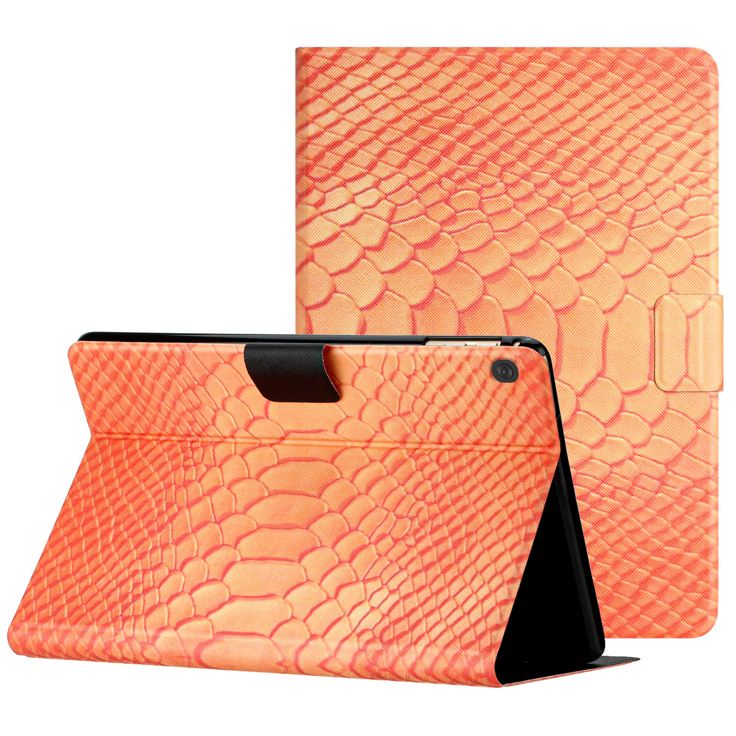 

Für Lenovo Tab M10 TB-X605F / X505 PU Lederständer Tablet Case Krokodilmuster Druckschockdicht Mit Kartensteckplatz - Orange, Lenovo Tab M10 TB-X605F