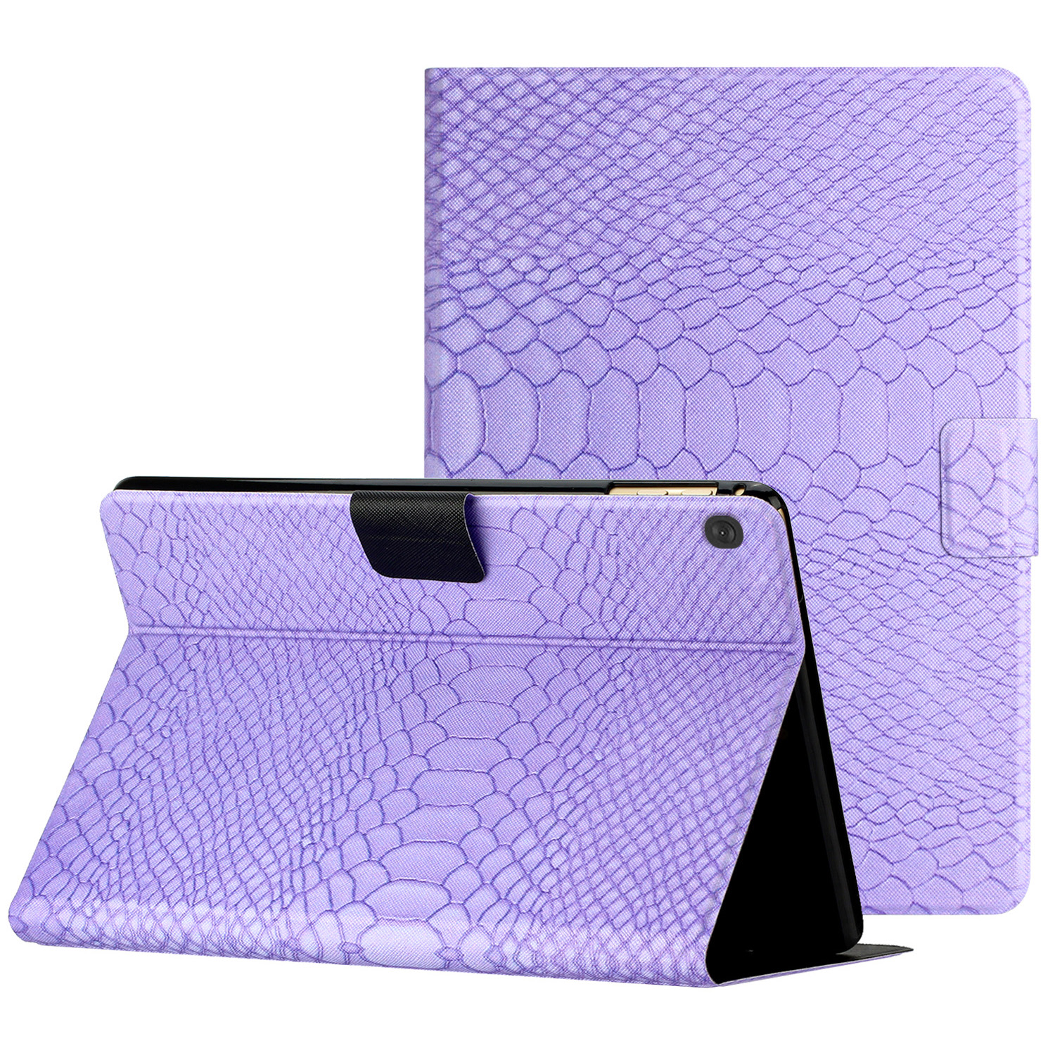 

Für Lenovo Tab M10 TB-X605F / X505 PU Lederständer Tablet Case Krokodilmuster Druckschockdicht Mit Kartensteckplatz - Violett, Lenovo Tab M10 TB-X605F