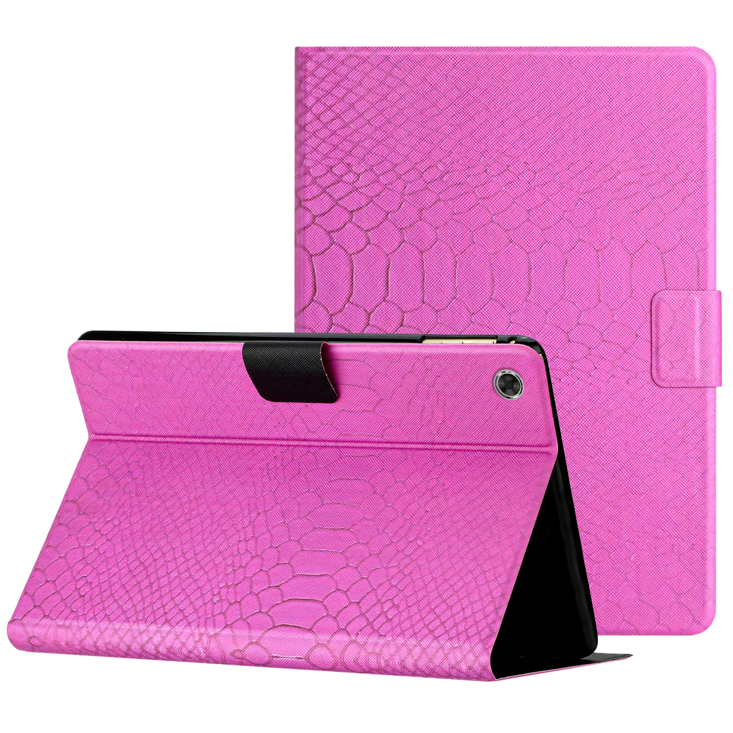 

Für Die Lenovo Tab M10 Plus (Gen 3) 2022 PU Leder Tablet Schocksicherheit Krokodilmuster Druckrop-proof-standabdeckung Mit Kartensteckplatz - Rose, Lenovo Tab M10 Plus (3rd Gen)