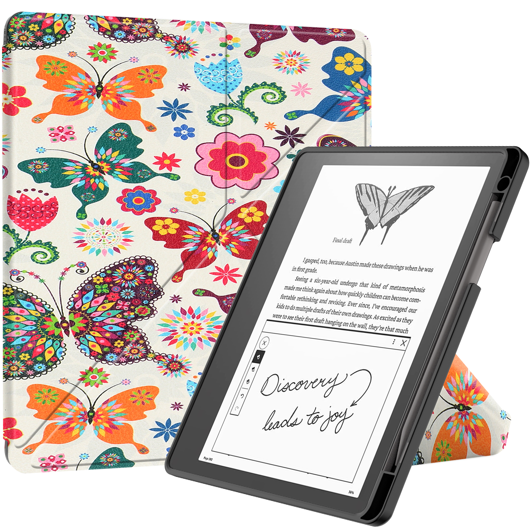 For Amazon Kindle Scribe Pattern Printing Design Leather E-Reader Case Origami Stand Cover E-book Reader Shell with Auto Wake   Sleep - Colorful Butte