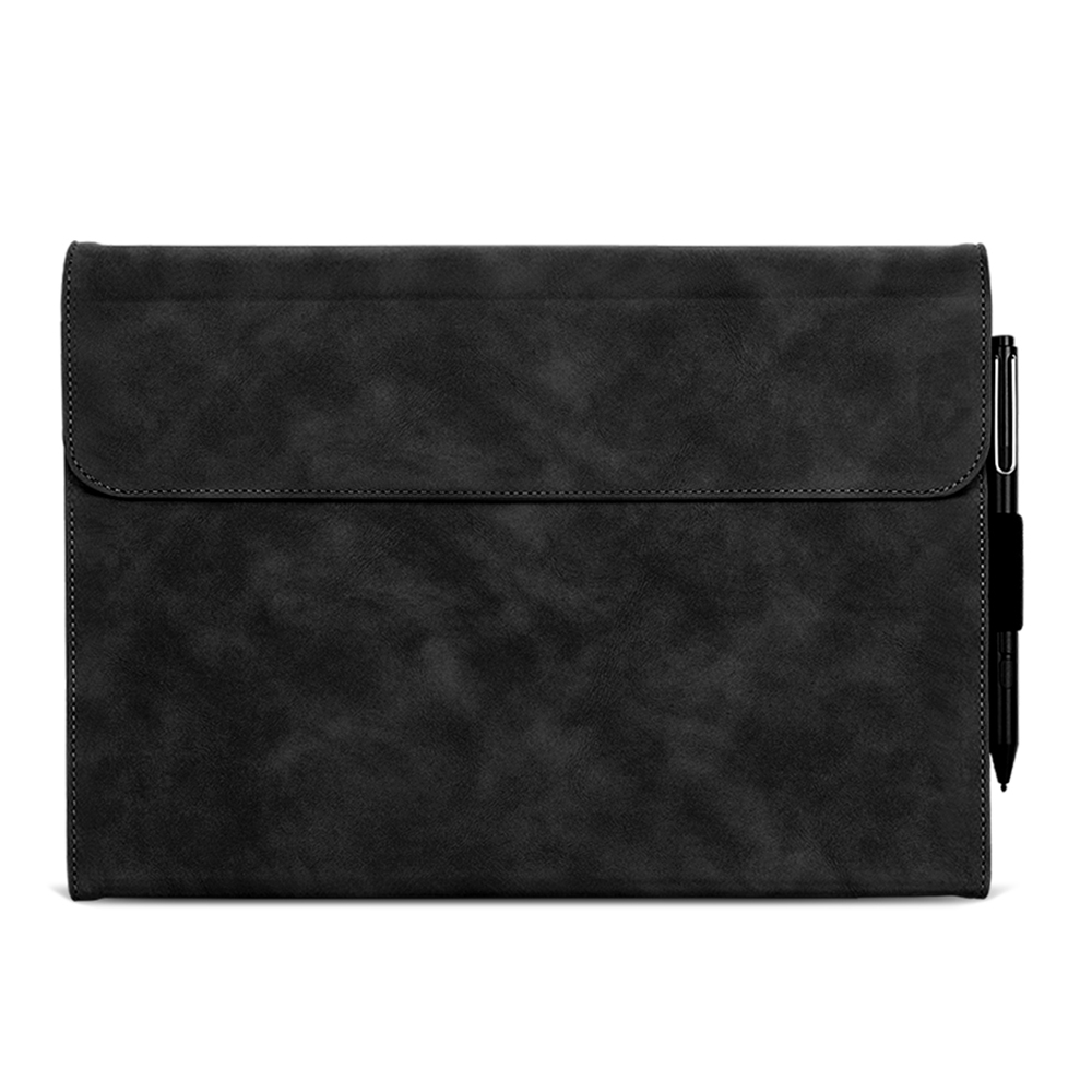 

Für Microsoft Surface Pro 4 / 5 / 6 / 7 PU Leder Tablet Hülle Tastaturabdeckung Mit Stiftschleifenhalter - Schwarz, Microsoft Surface Pro 4