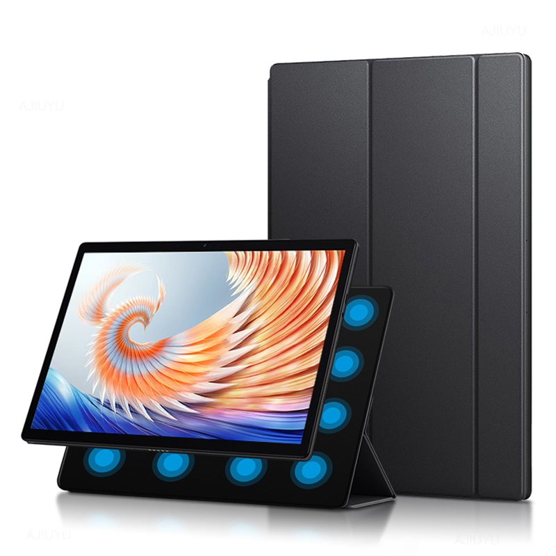 

Für Xiaomi Book S PU Leder Business Hase Magnetic Absorption Tri-Fold Stand Tablet Cover - Schwarz, Xiaomi Book S
