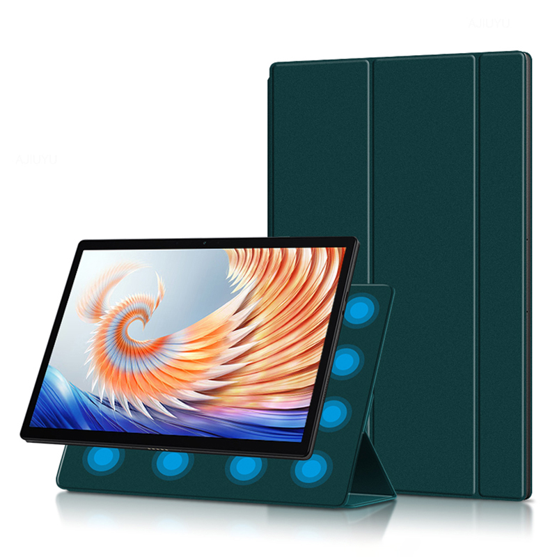 

Für Xiaomi Book S PU Leder Business Hase Magnetic Absorption Tri-Fold Stand Tablet Cover - Grün, Xiaomi Book S