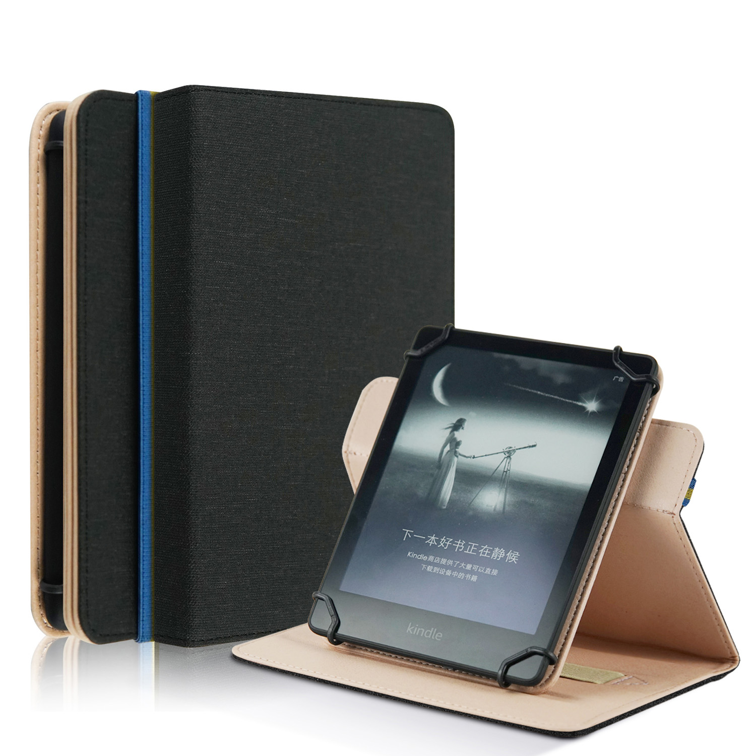 

Universelle Koffer Für 6 -zoll -tabletten Ereader PU Lederhülse Ständer Cover Mit Handgurt - Schwarz, Universal