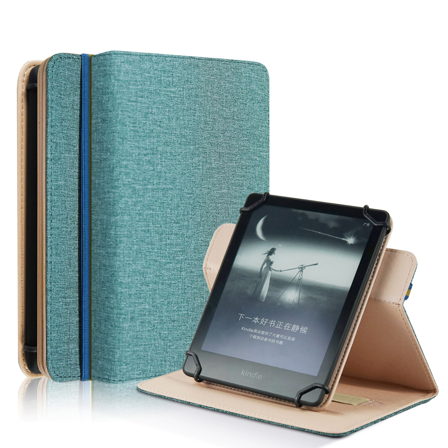 

Universelle Koffer Für 6 -zoll -tabletten Ereader PU Lederhülse Ständer Cover Mit Handgurt - Grün, Universal
