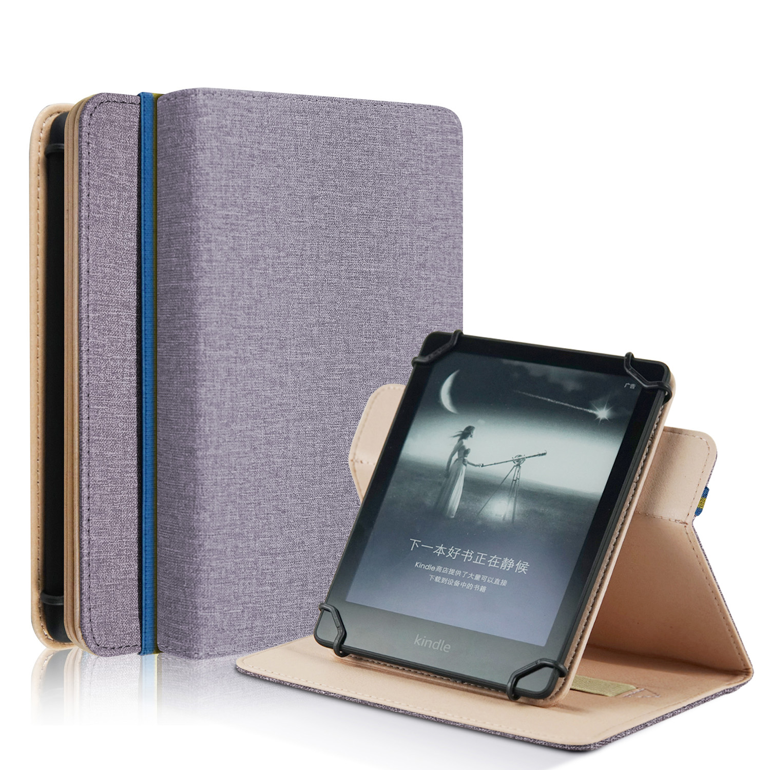 

Universelle Koffer Für 6 -zoll -tabletten Ereader PU Lederhülse Ständer Cover Mit Handgurt - Lila, Universal