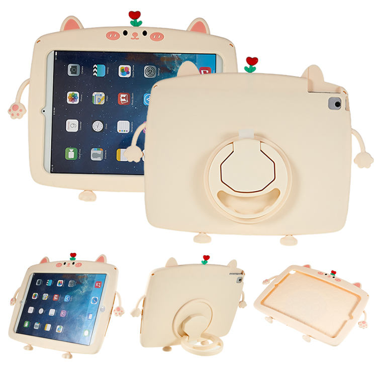 

für ipad air (2013) / luft 2 / ipad 9,7 zoll (2017) /(2018) / pro 9,7 -zoll (2016) silicon tablet case kickstand cat style tablet cover, iPad Air (2013)