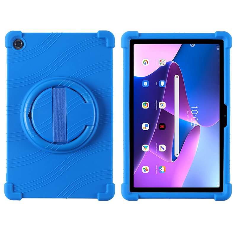

Für Lenovo Xiaoxin Pad 2022 10,6 Zoll TB125FU / TB128FU Pc+silicon Tablet -hülle Rotierender Kickstand Cover - Blau, Lenovo Xiaoxin Pad 2022 10.6 inch