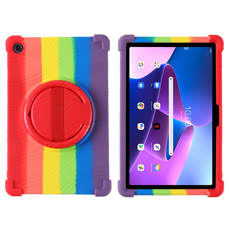 

Für Lenovo Xiaoxin Pad 2022 10,6 Zoll TB125FU / TB128FU Pc+silicon Tablet -hülle Rotierender Kickstand Cover - Mehrfarbig, Lenovo Xiaoxin Pad 2022 10.6 inch