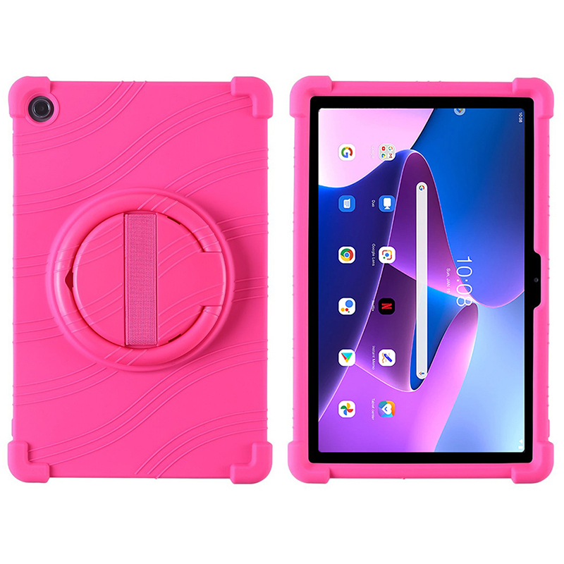 

Für Lenovo Xiaoxin Pad 2022 10,6 Zoll TB125FU / TB128FU Pc+silicon Tablet -hülle Rotierender Kickstand Cover - Rose, Lenovo Xiaoxin Pad 2022 10.6 inch