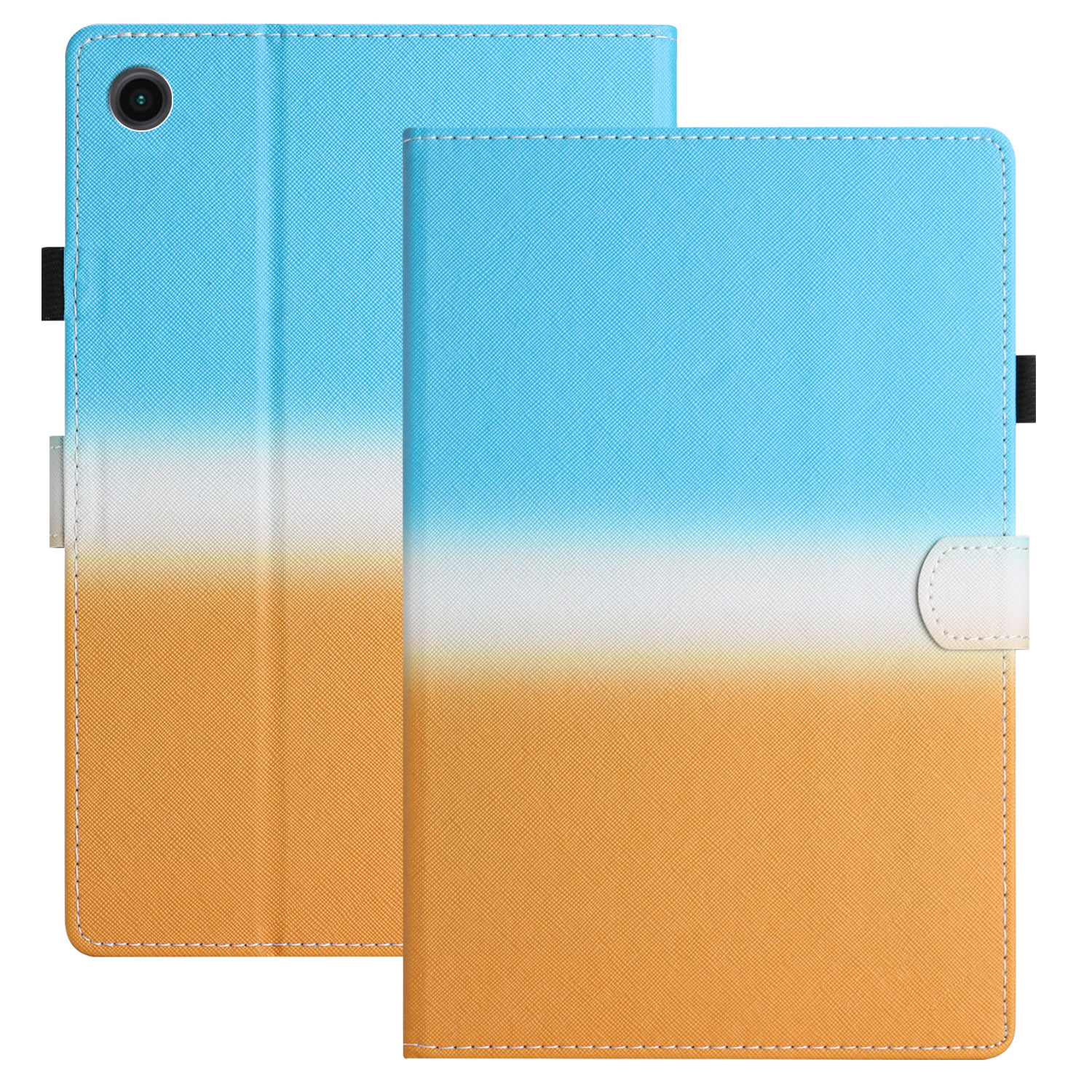 

Für Lenovo Tab M10 Plus Tb-x606f-gradienten-pu-lederkartenhalter Tablet Deckabdeckung Flip Ständer Anti-drop-hülle - Blau / Orange, Lenovo Tab M10 Plus