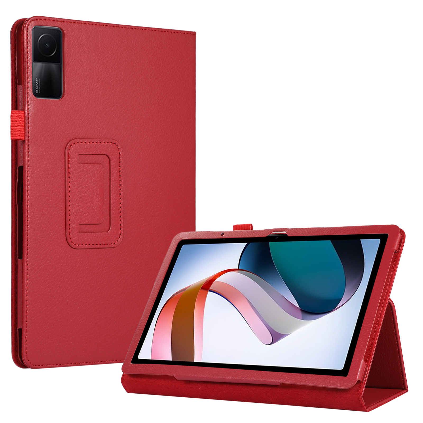 

Für Xiaomi Redmi Pad PU Leder Tablet Hülle Litchi Textur Folio Stand Cover Shell Shell - Rot, Xiaomi Redmi Pad