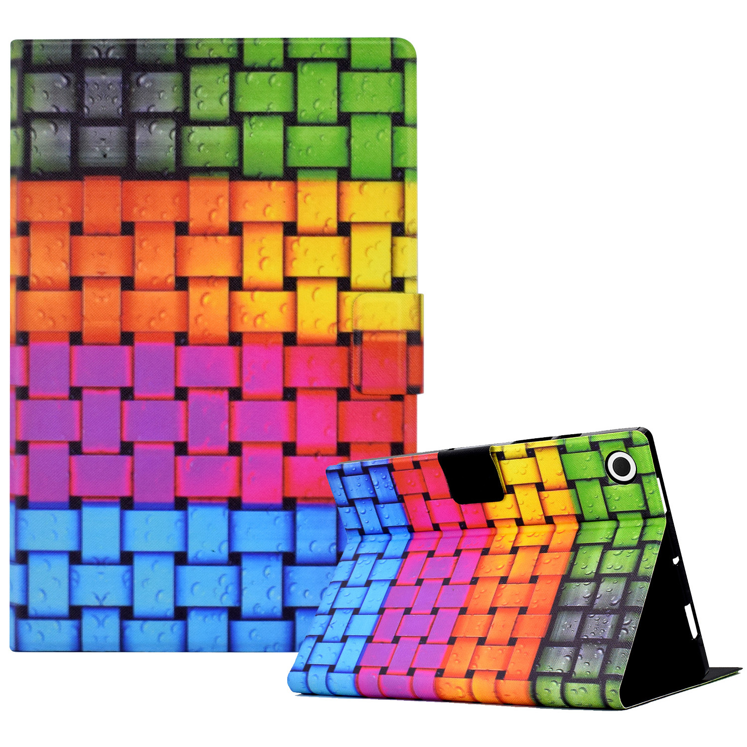 

Muster Bedruckte Lederabdeckung Für Samsung Galaxy Tab A8 10.5 (2021) X205 / X200 Kartenschlitze Tablet Case - Strickstreifen, Galaxy Tab A8 10.5 (2021)