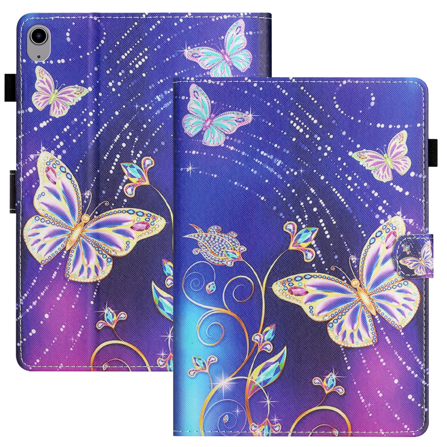 

Für Lenovo Tab P11 (J606F) PU -lederabdeckungsmuster -muster -druckerkratzer -tablet -hülle - Blauer Schmetterling, Lenovo Tab P11