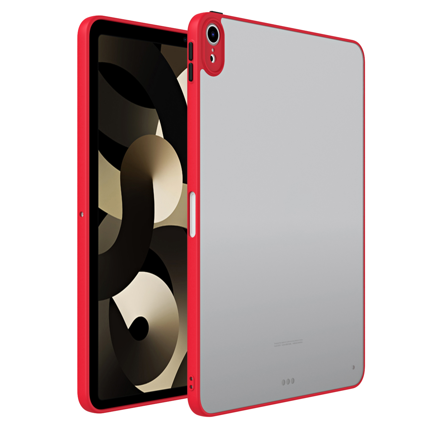 

Für Ipad Air (2020) /(2022) Matte Tablet Case Kontrast Farbe PC+TPU Transparente Tablet -abdeckung - Rot, iPad Air (2020)