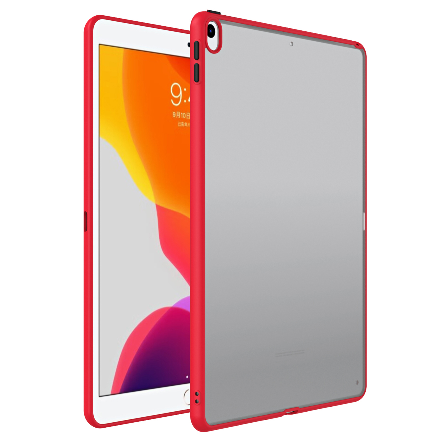 

Für Ipad Air 10.5 Zoll (2019) Matte Clear Tablet Case PC+TPU -kontrast -farb -tablet -abdeckung - Rot, iPad Air 10.5 inch (2019)