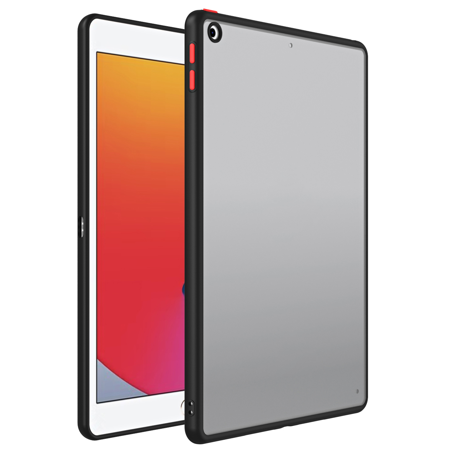 

Für Ipad 10.2 (2021) /(2020) /(2019) Frosted Transparenter Rückzugabdeckung PC+TPU -kontrastfarbe Tablet Fall - Schwarz, iPad 10.2 (2021)