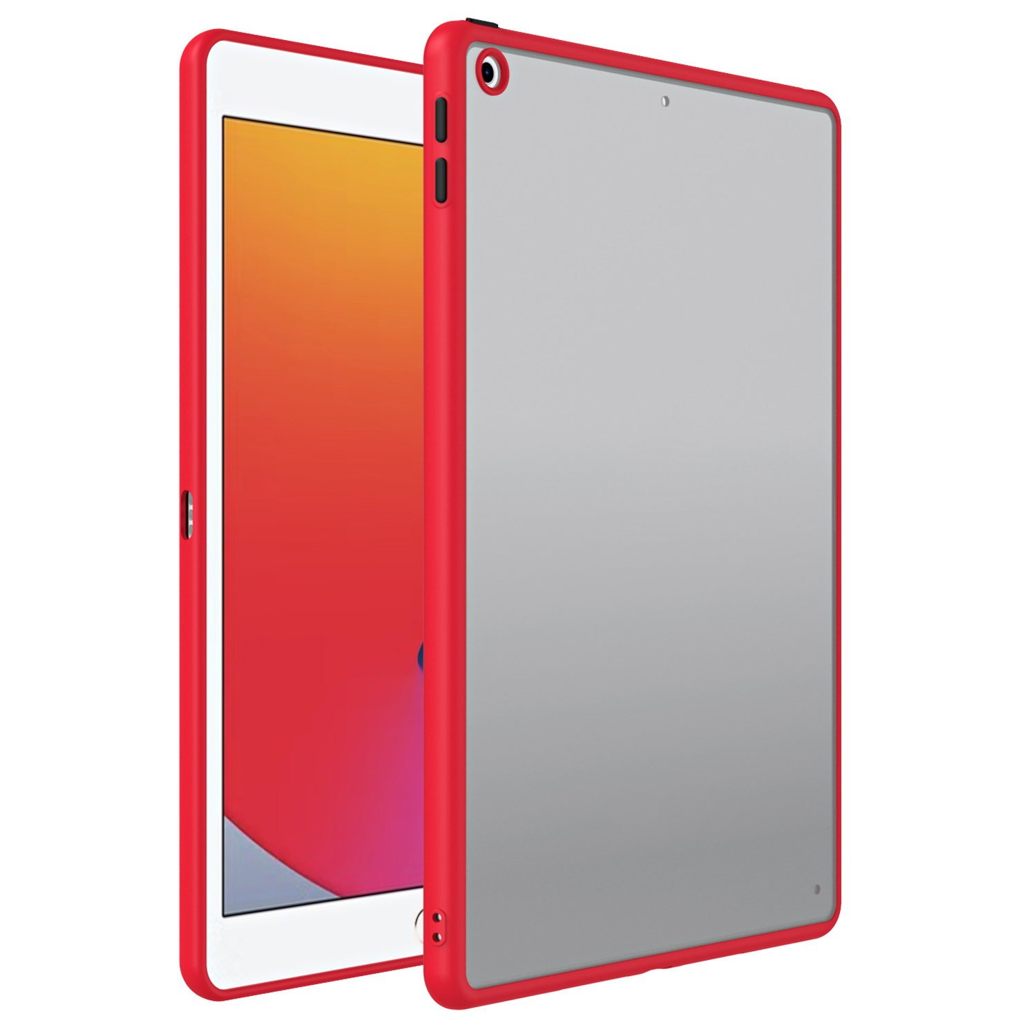 

Für Ipad 10.2 (2021) /(2020) /(2019) Frosted Transparenter Rückzugabdeckung PC+TPU -kontrastfarbe Tablet Fall - Rot, iPad 10.2 (2021)