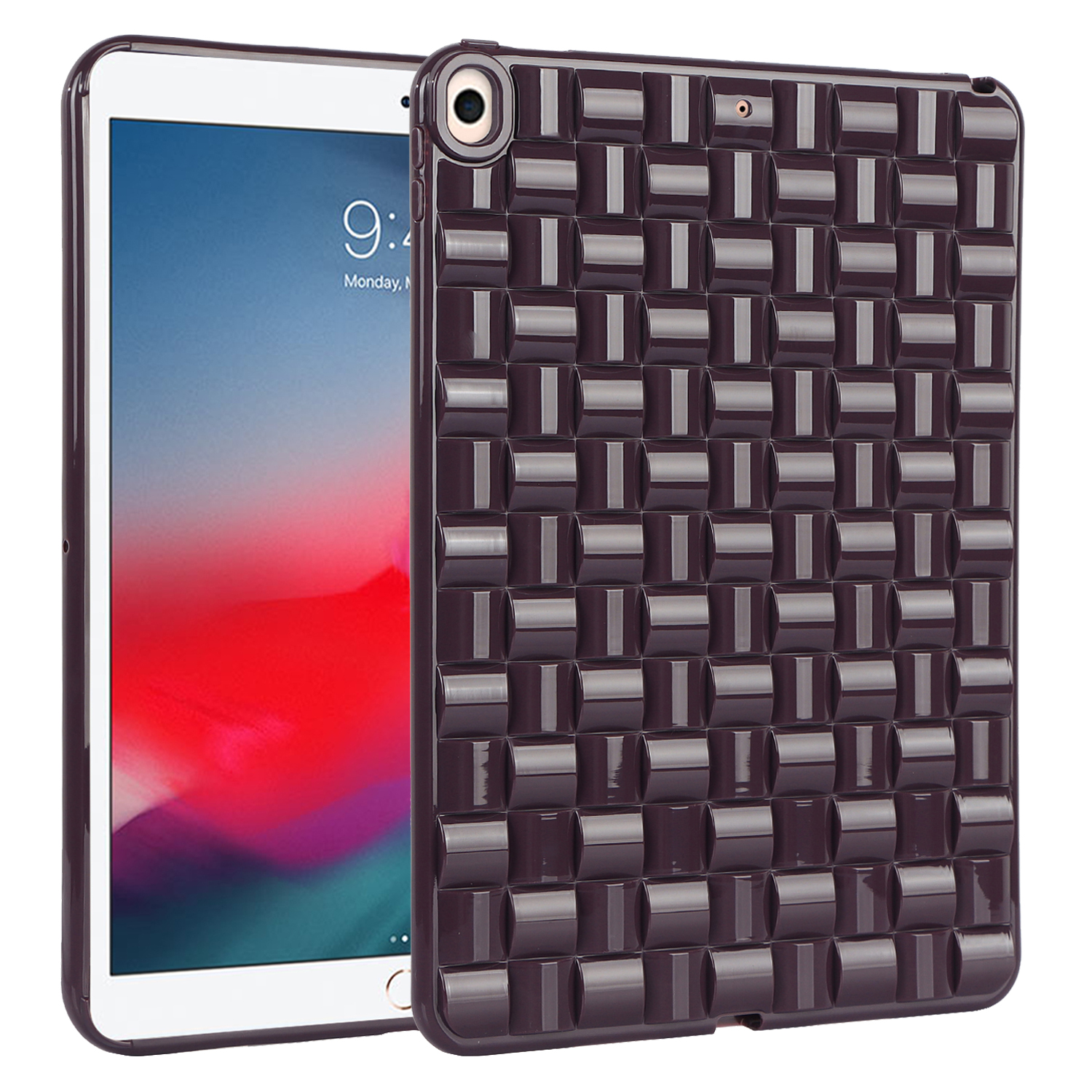 

Für Ipad Air 10.5 Zoll (2019) Flexible Weiche Tpu-schutzabdeckung Gewebte Textur Anti-schlupf-tablet-hülle - Weinrot, iPad Air 10.5 inch (2019)