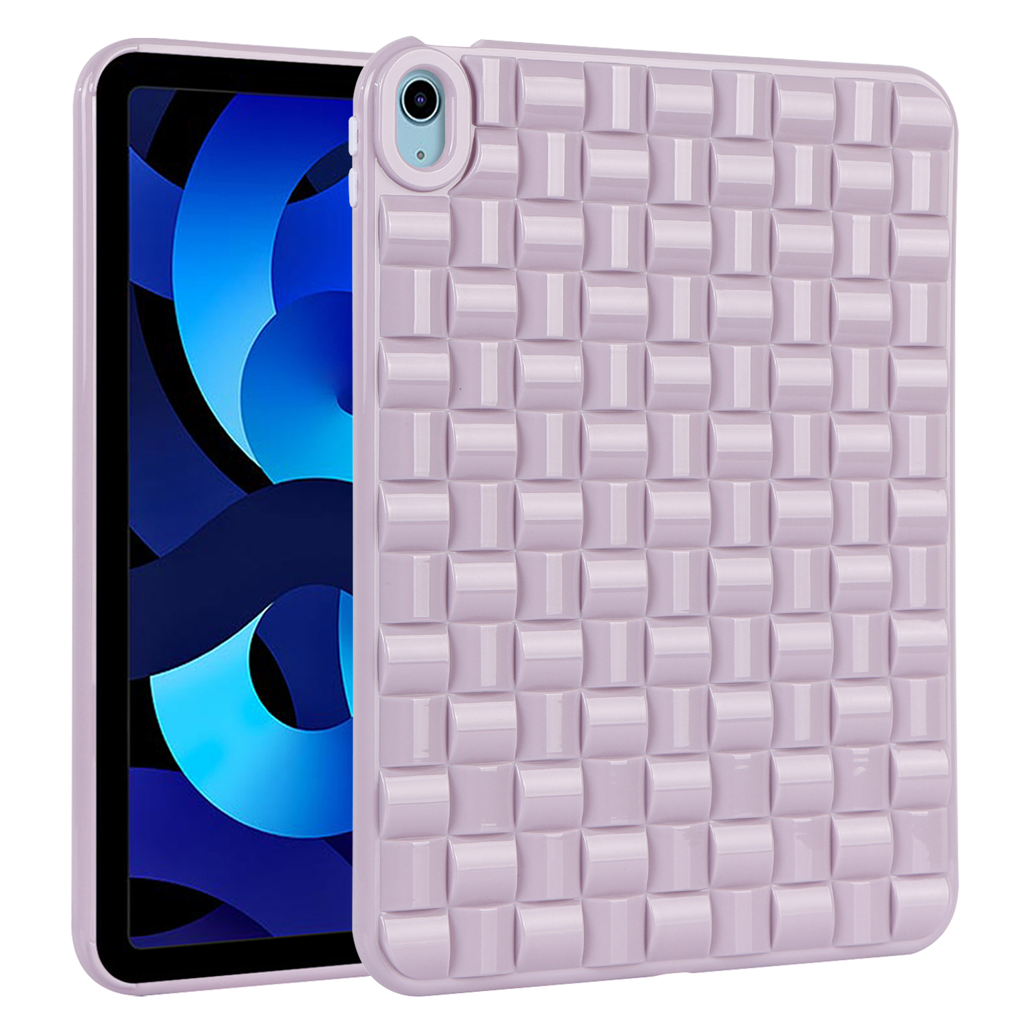 

Für Ipad Air (2020) /(2022) Weiche Tpu-tablet-hülle Gewebte Textur Anti-drop-stoßdämpferabdeckung - Lila, iPad Air (2020)