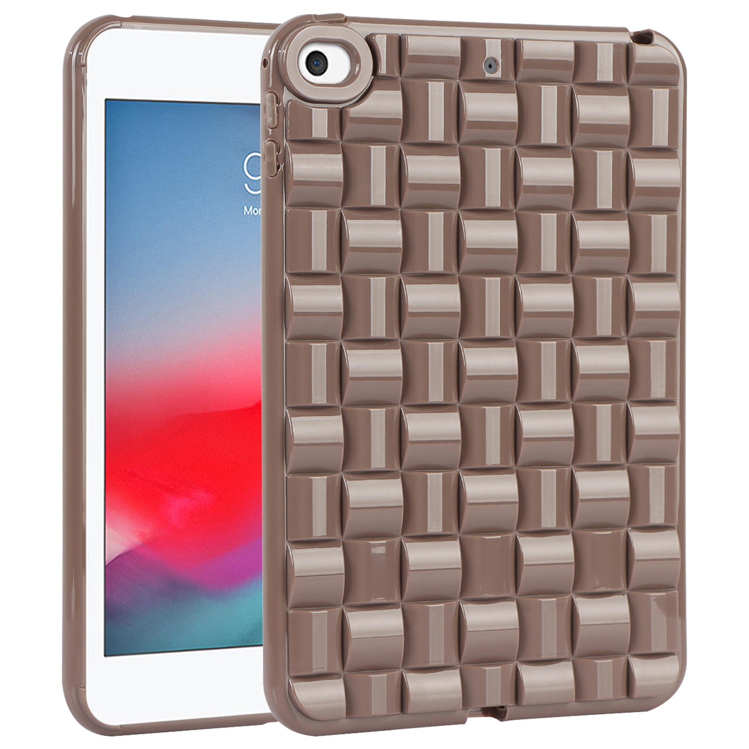 

Für iPad mini 4 / Mini (2019) 7,9-zoll-schockdosendicht Tablet Hülle Gewebte Textur Anti-drop-weiche Tpu-abdeckung - Braun, iPad mini (2019) 7.9 inch
