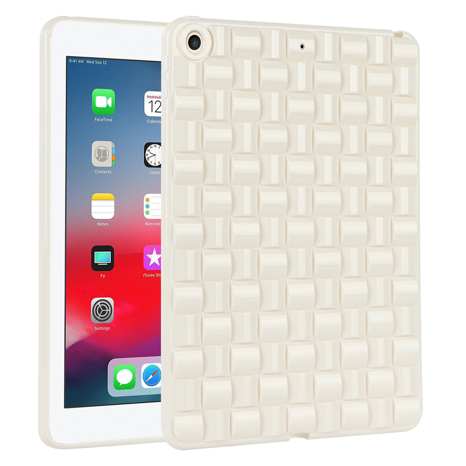 

Für Ipad 9,7 Zoll (2017) / 9,7-zoll (2018) Anti-dro-drop-weiche Tpu-hülle Gewebter Textur-schutztablettenabdeckung - Weiss, iPad 9.7-inch (2017)