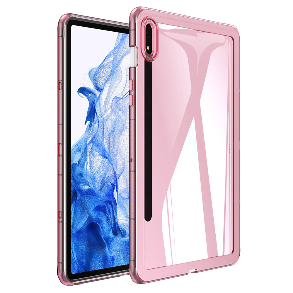 

Für Samsung Galaxy Tab S7 T870 / Tab S8 X700 Clear Tablet Case Acryl+tpu -schutzabdeckung - Rosa, Galaxy Tab S7