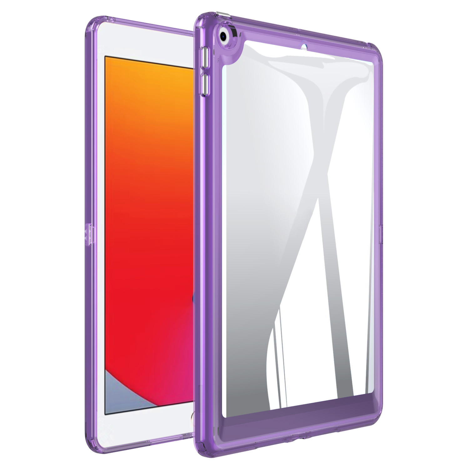 

Rückbedeckung Für Ipad 10.2 (2021) /(2020) /(2019) Fallfest Transparentes Acryl+tpu-tablet-hülle - Dunkelviolett, iPad 10.2 (2021)