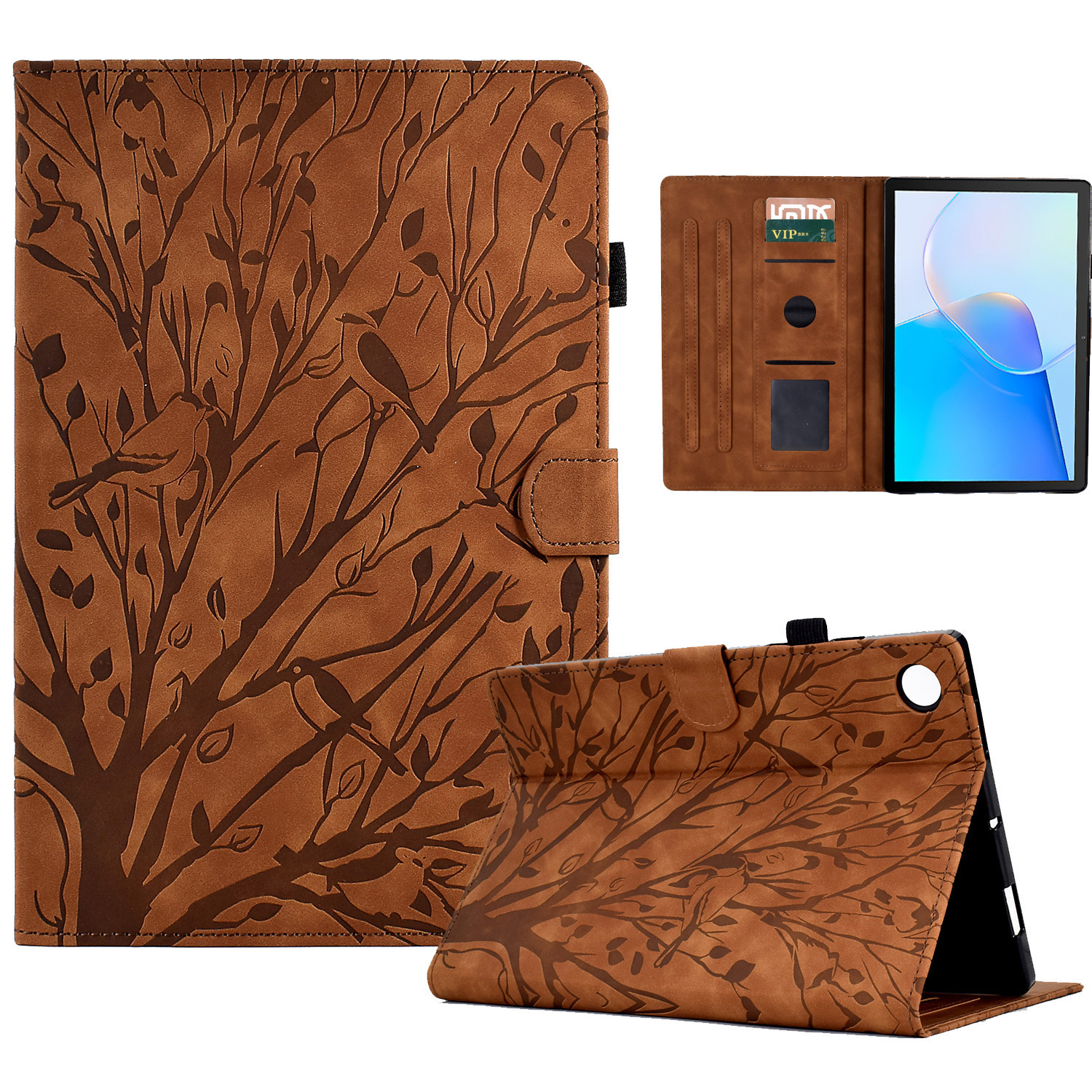 

Stoßdichtungstablette Hülle Für Huawei Matepad SE 10,4-zoll-baumabdeckung Mit Kartenschlitz - Braun, Huawei MatePad SE 10.4-inch