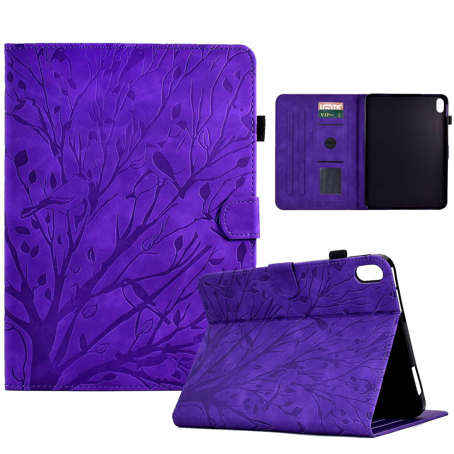 

Gedruckter Baum PU Leder Tablet Hülle Für Ipad 10.9 (2022), Standkartenhalter -tablet -abdeckung - Lila, iPad 10.9 (2022)