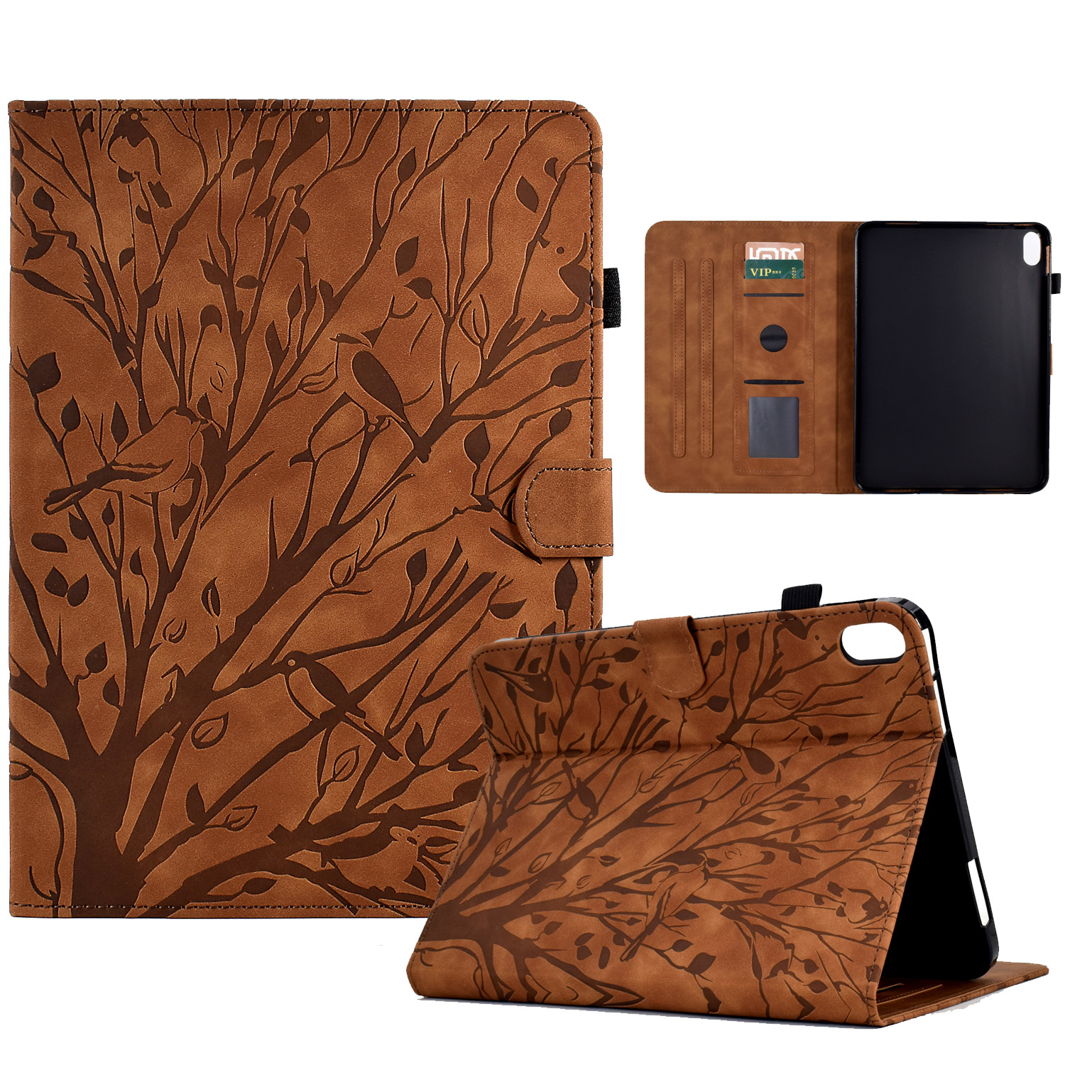 

Gedruckter Baum PU Leder Tablet Hülle Für Ipad 10.9 (2022), Standkartenhalter -tablet -abdeckung - Braun, iPad 10.9 (2022)