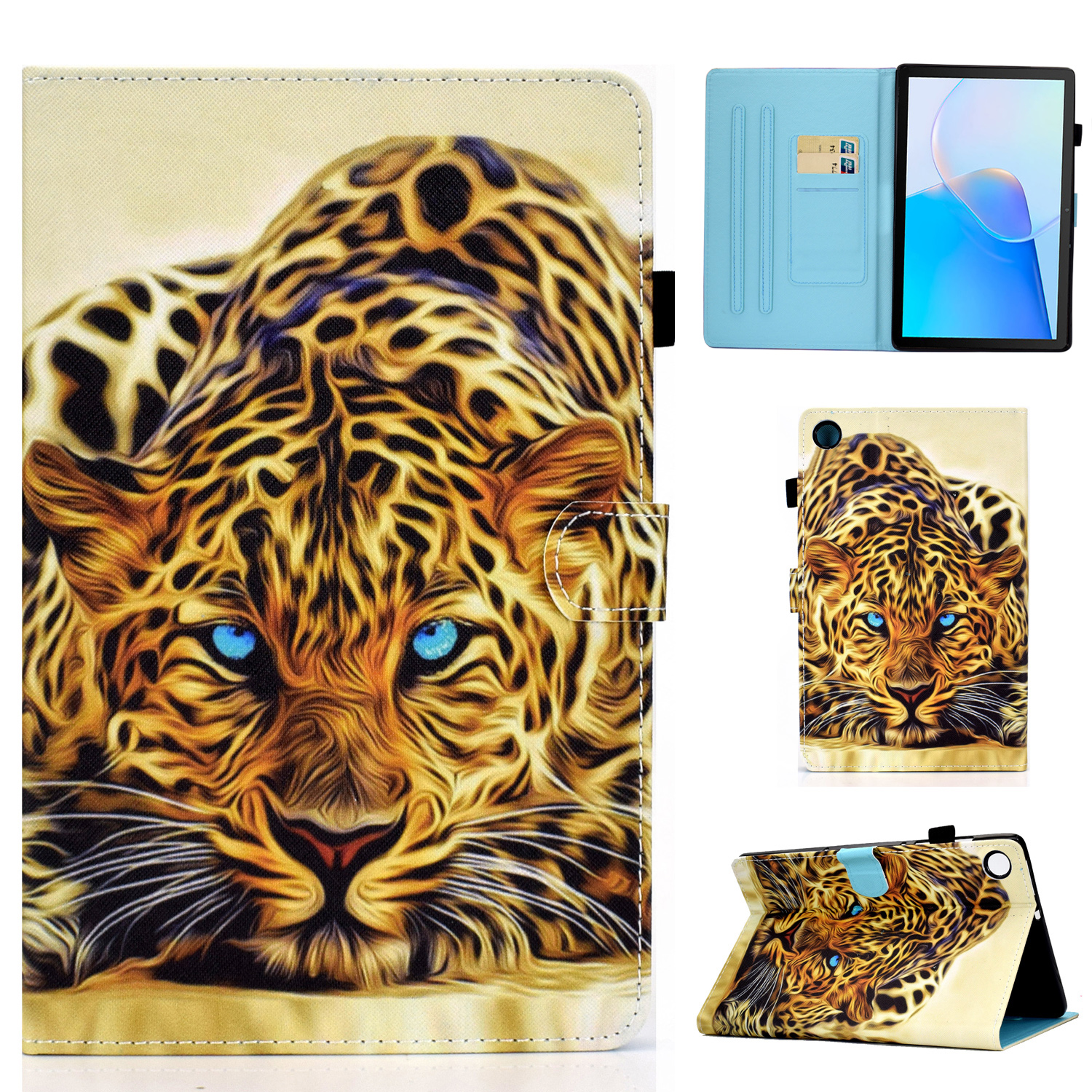 

Für Huawei Matepad SE 10.4-zoll A2 PU Leder-ständer Cover Muster Druckkartenschlitztablette Hülle - Leopard, Huawei MatePad SE 10.4-inch