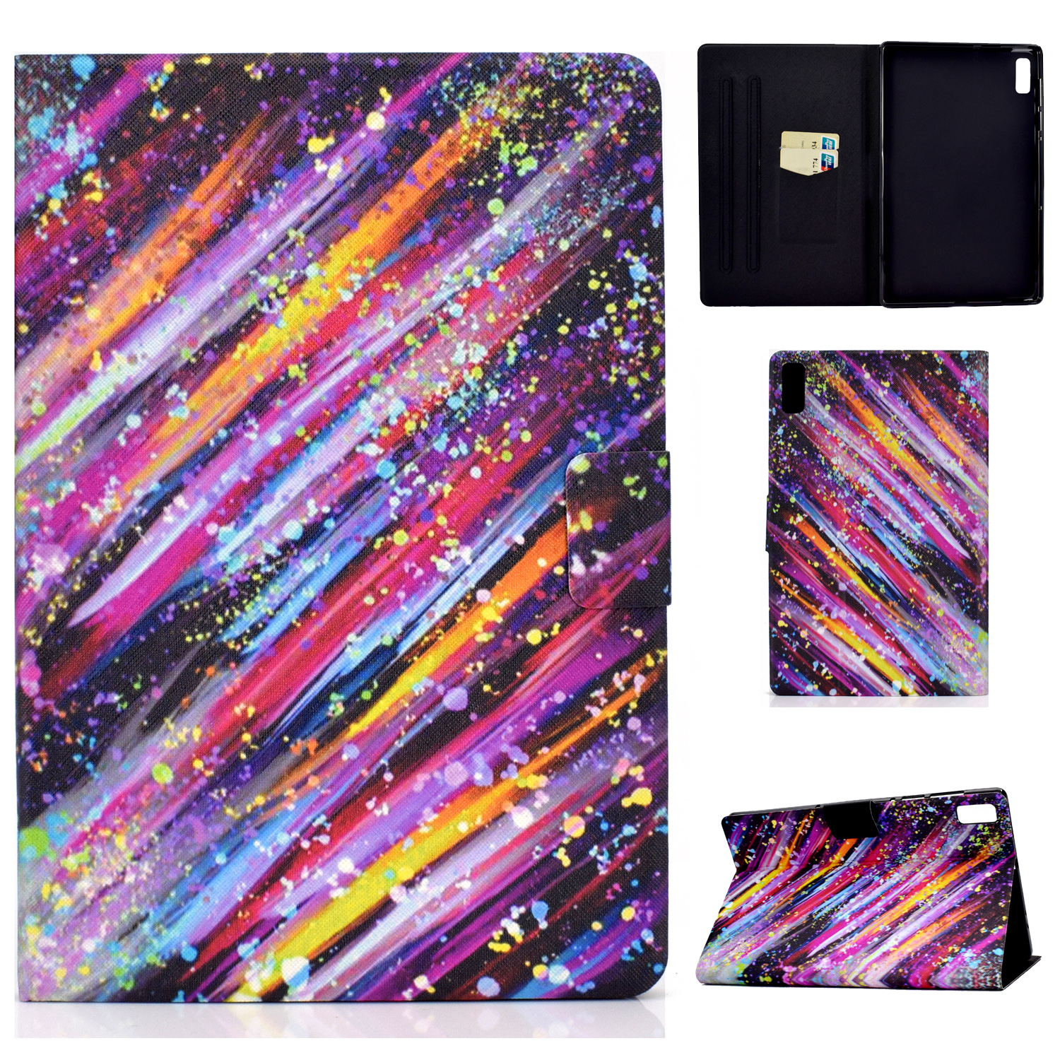 

Für Lenovo Tab M9 TB-310FU A3 Muster Druckschaftschaft Kost PU Leather Card Slot Tablet Abdeckung - Meteor, Lenovo Tab M9