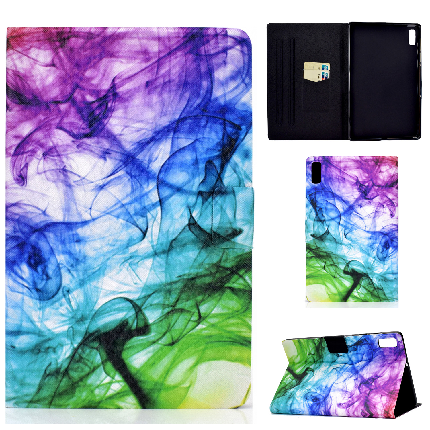 

Für Lenovo Tab P11 Gen 2 TB-350 A3 Muster Druck Pulede Count Karte Slots Stand Schutzschildabdeckung - Rauch, Lenovo Tab P11 Gen 2