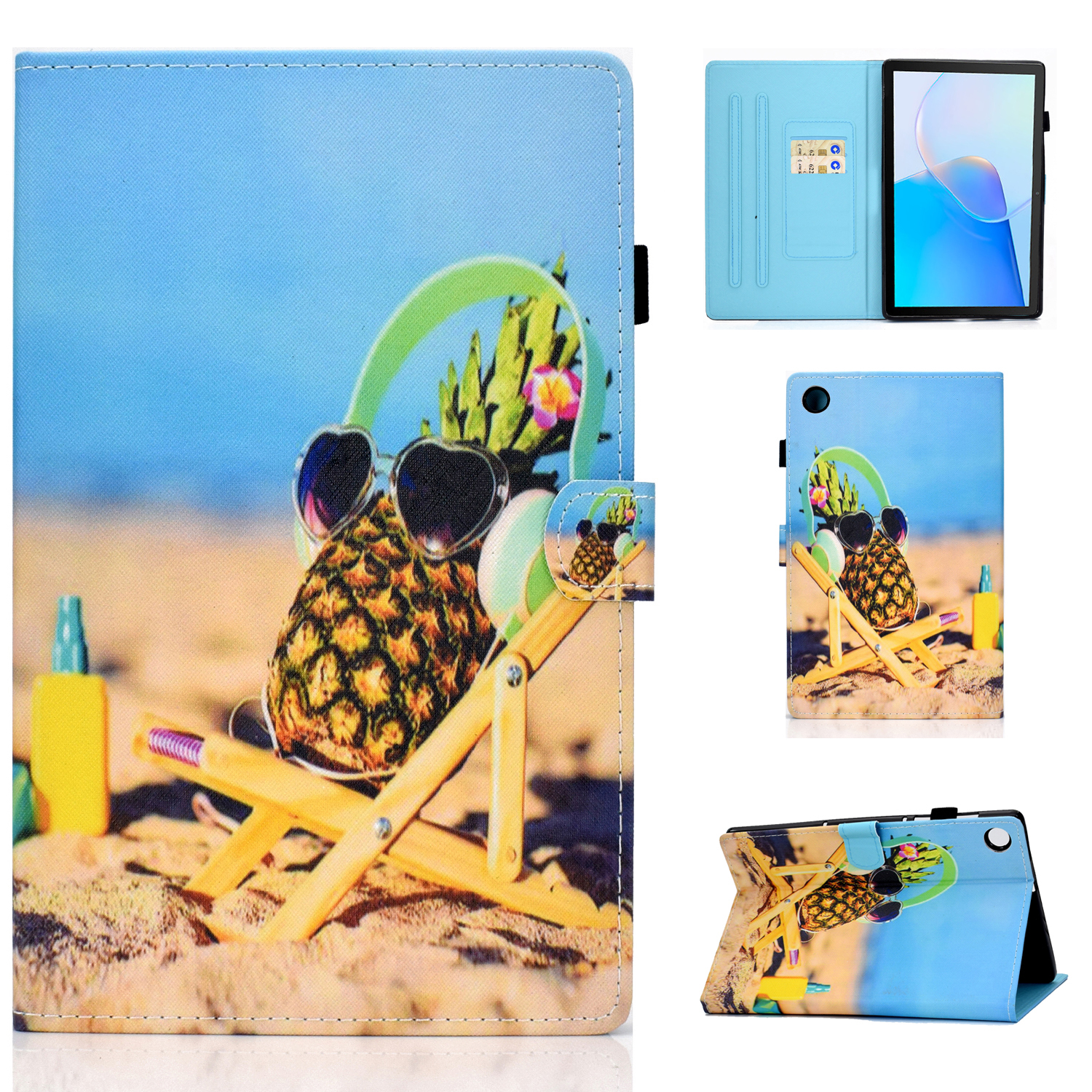 

Für Huawei Matepad SE 10.4-zoll-stand Tablet-hülle Ledermuster Mit Kartenschlitzen - Ananas, Huawei MatePad SE 10.4-inch