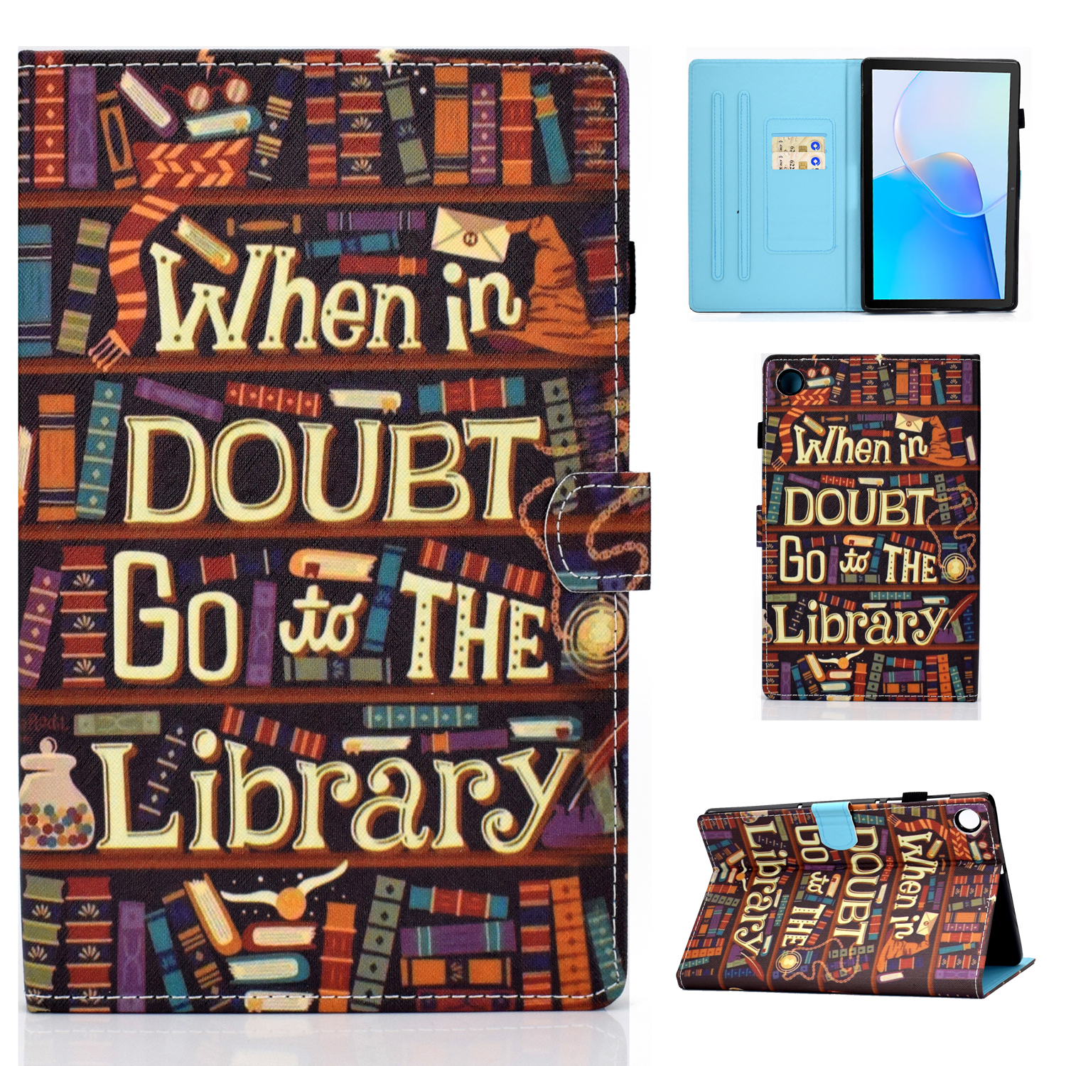 

Für Huawei Matepad SE 10.4-zoll-stand Tablet-hülle Ledermuster Mit Kartenschlitzen - Bibliothek, Huawei MatePad SE 10.4-inch