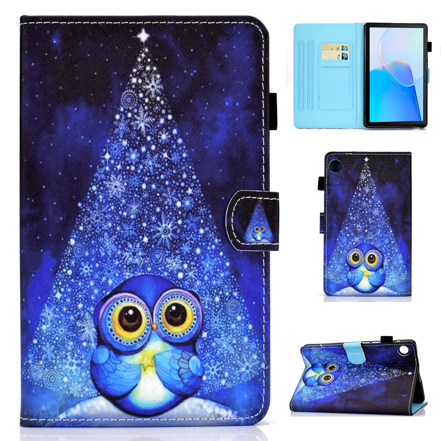 

Für Huawei Matepad SE 10.4-zoll 2022 Stich-leder-tablet-fallmuster-druckabdeckung Mit Kartensteckplätzen - Eule, Huawei MatePad SE 10.4-inch
