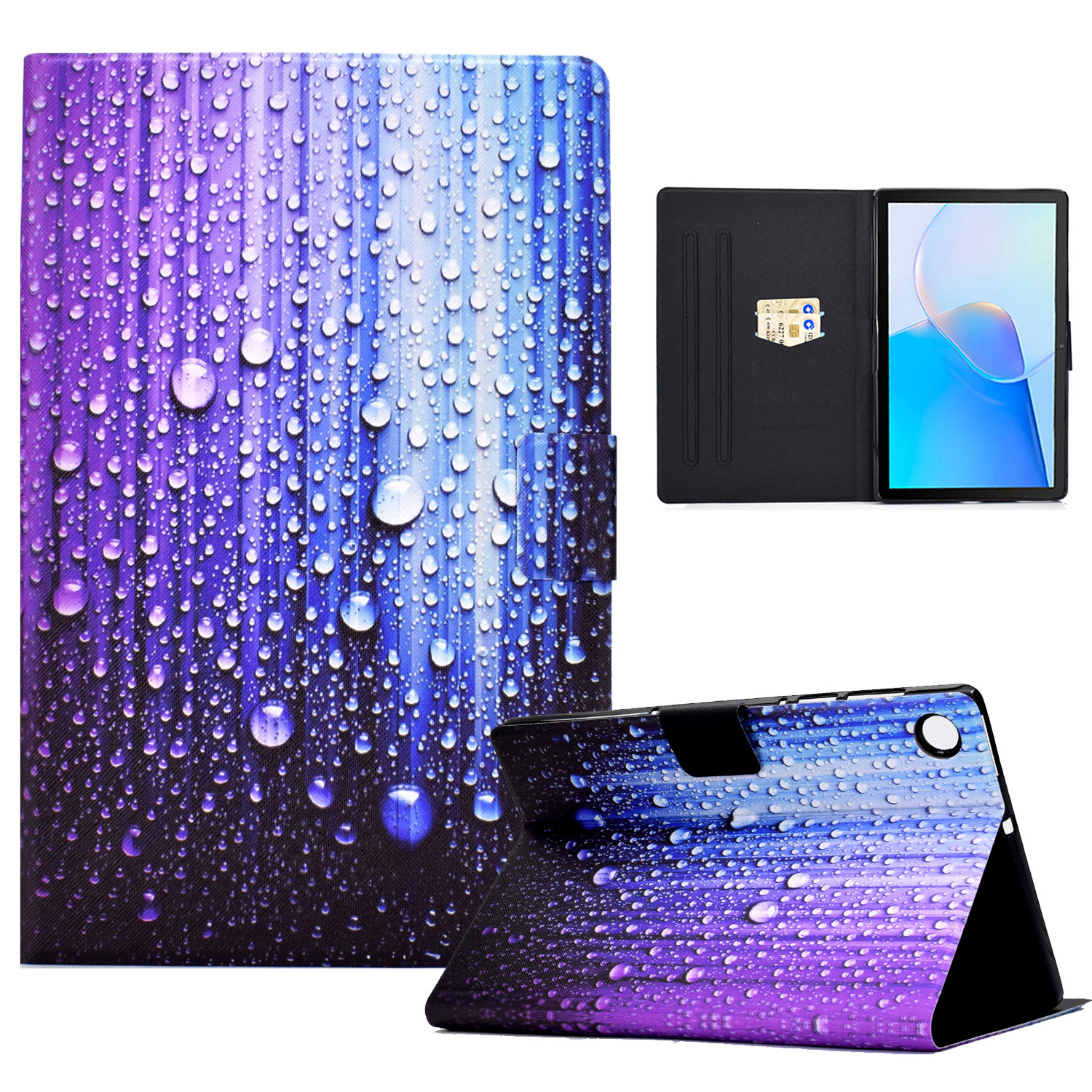 

Für Huawei Matepad SE 10.4-zoll-ständer Tablet Leder-häuschenmuster-druckkarten-slot-tablet-abdeckung - Wassertropfen, Huawei MatePad SE 10.4-inch