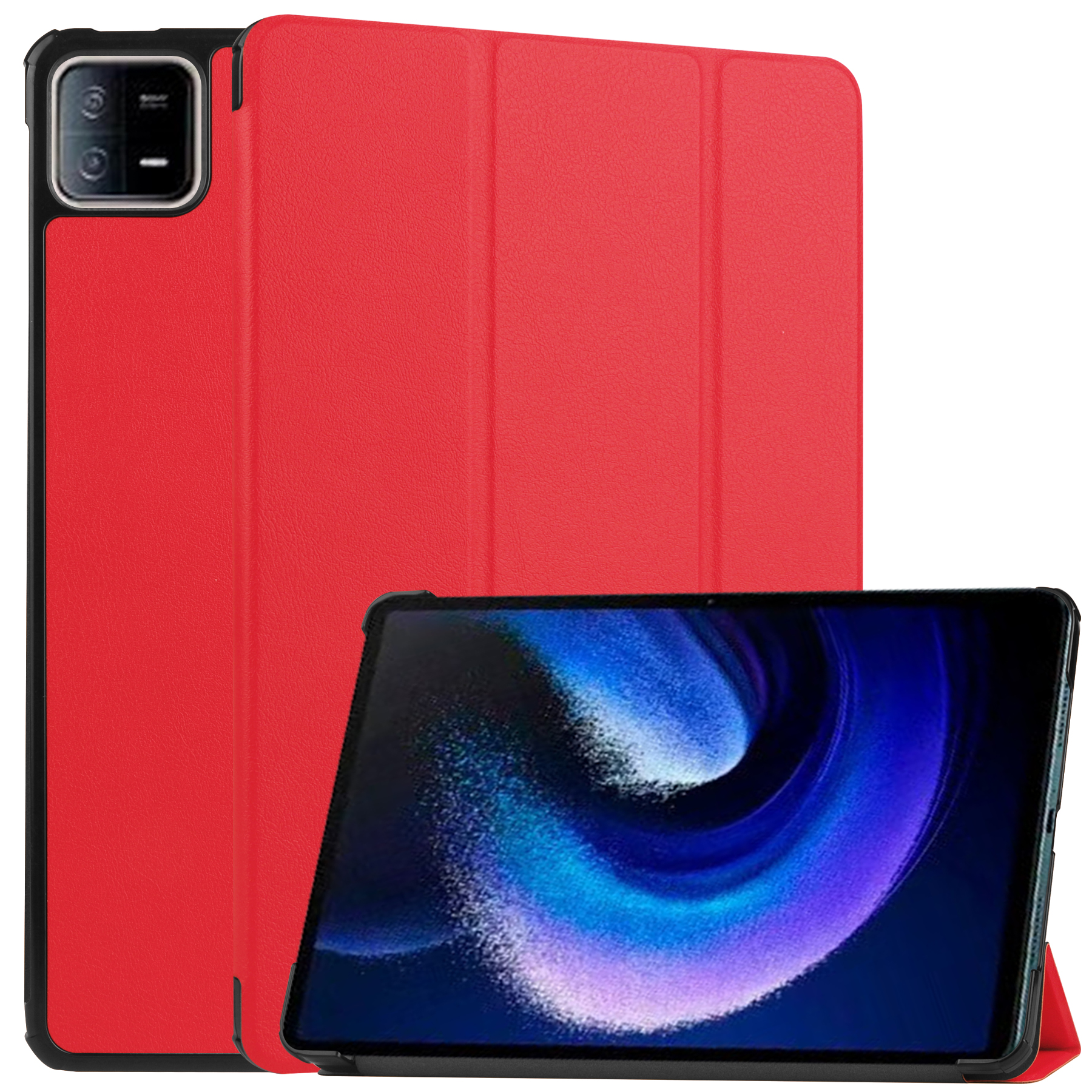 

Für Xiaomi Pad 6 Tri-fold Stand Tablet Case Auto Wake / Schlafleder -tablettenabdeckung - Rot, Xiaomi Pad 6