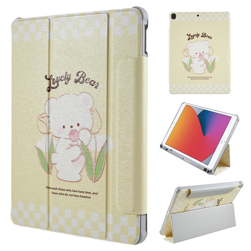

für ipad 10.2 (2021) /(2019) / 10.2 (2020) / ipad pro 10,5-zoll (2017) abnehmbarer tablet-leder-ledermuster-druckständer cover - tragen, iPad 10.2 (2021)