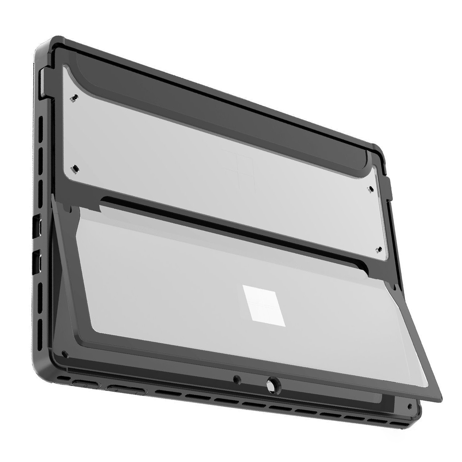 

Für Microsoft Surface Pro 9 Tablet Case Protective Rugged Rückenabdeckung Mit Kickstand - Schwarz+transparent, Microsoft Surface Pro 9