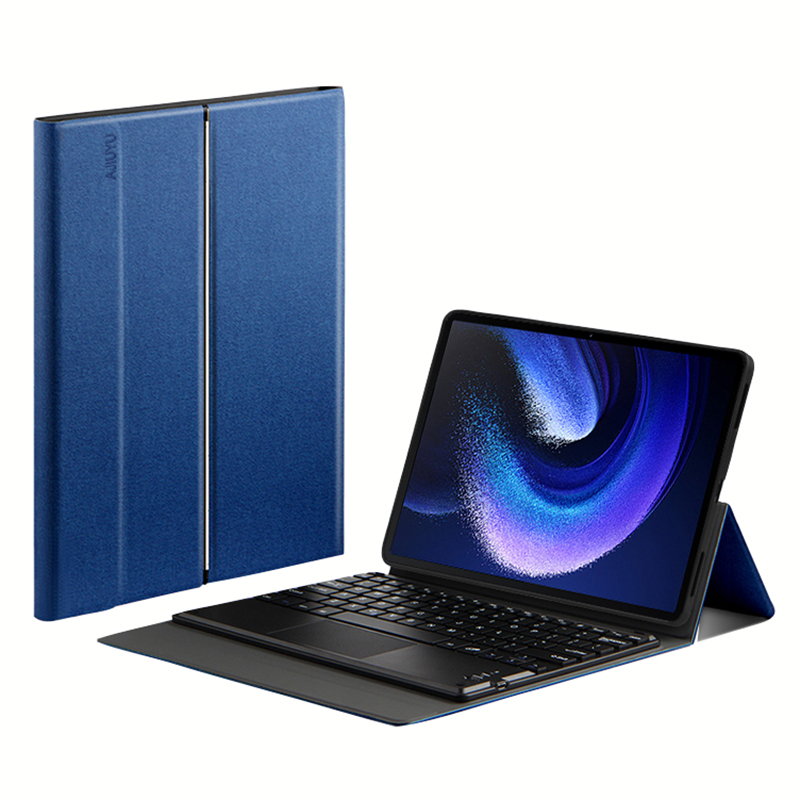 

Jiuyu Für Xiaomi Pad 6 Tablet Lederhülle Faltbare Standabdeckung Mit Abnehmbarer Bluetooth -tastatur - Blau, Xiaomi Pad 6